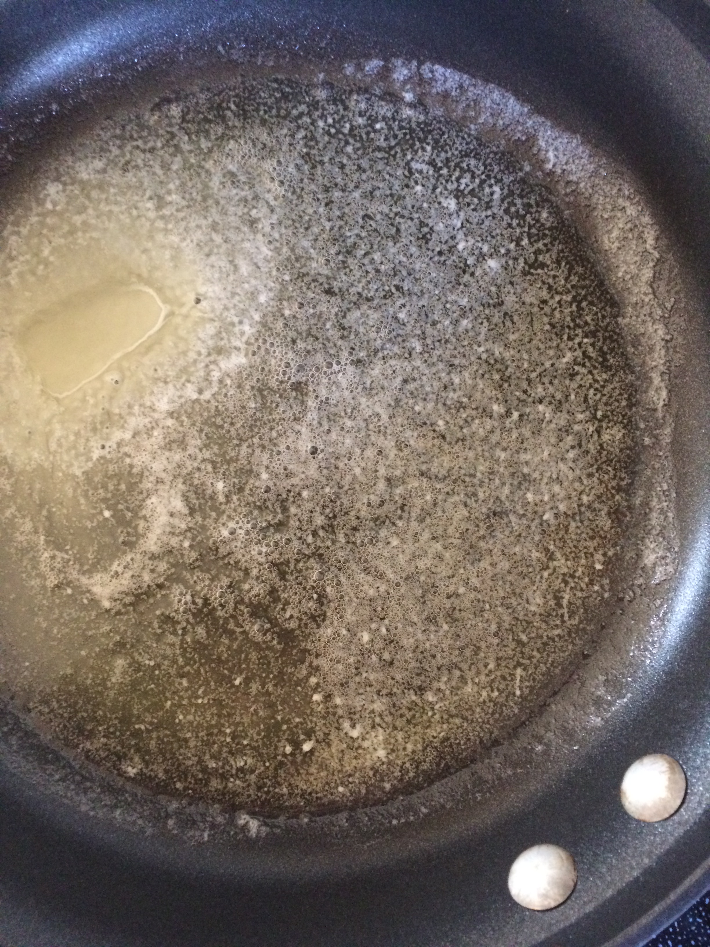melted, bubbly butter in skillet