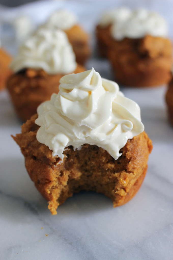 Pumpkin Spice Muffins with Maple Cream Cheese Frosting