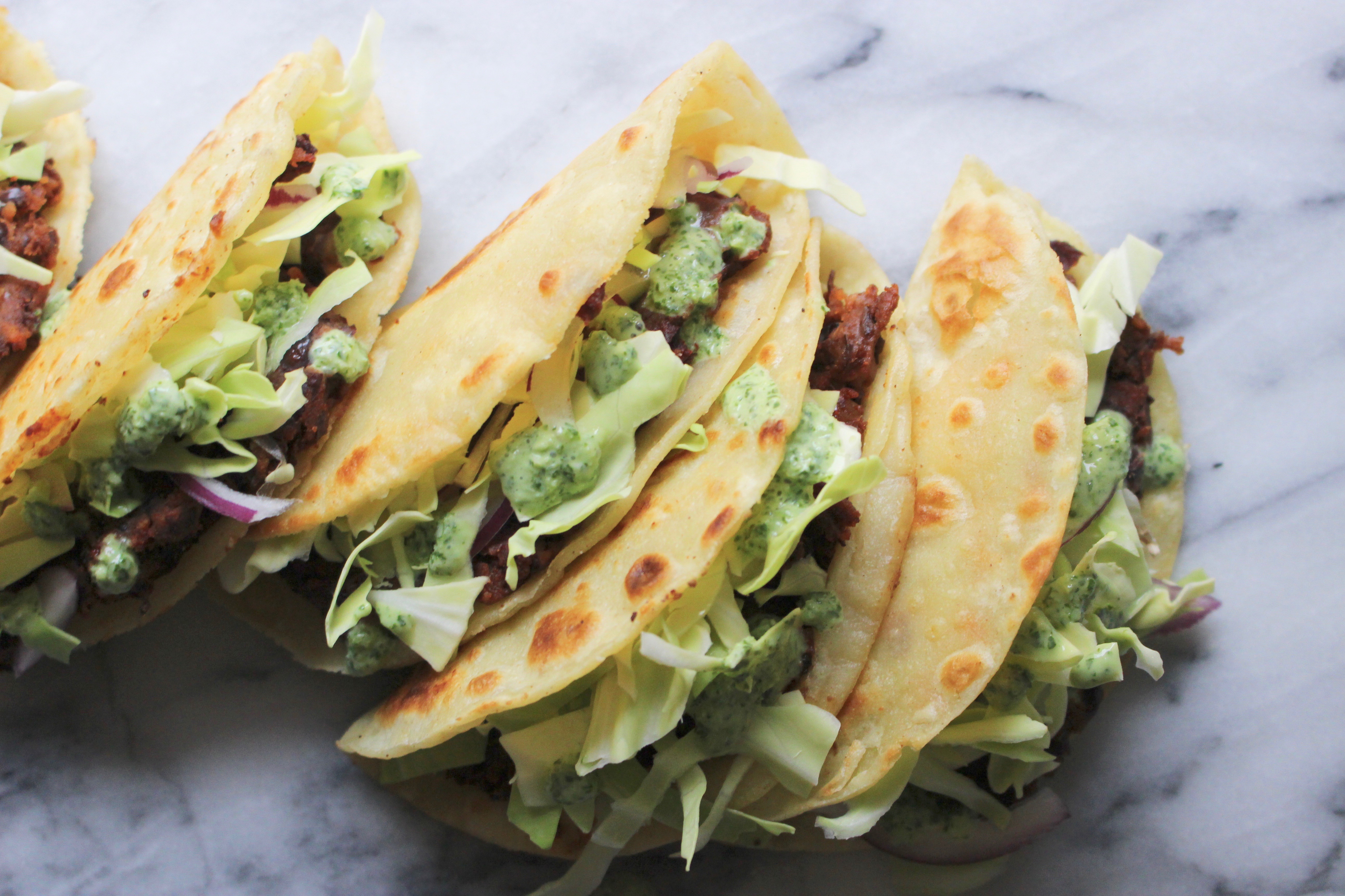 Smashed Black Bean Tacos