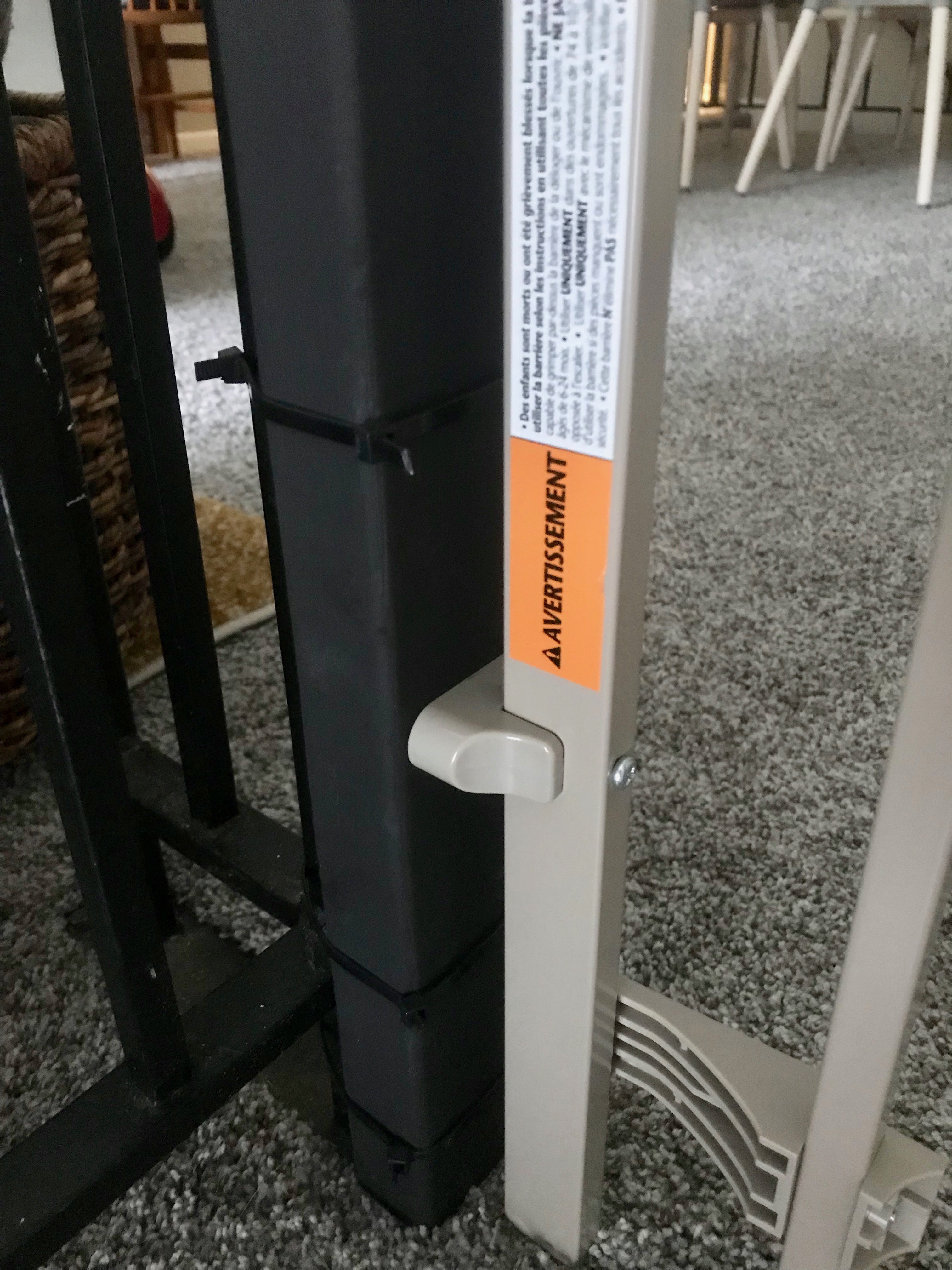 How to install baby gates at the top of the stairs when there’s only one wall. An affordable, easy method for installing baby gates on a railing or spindle.