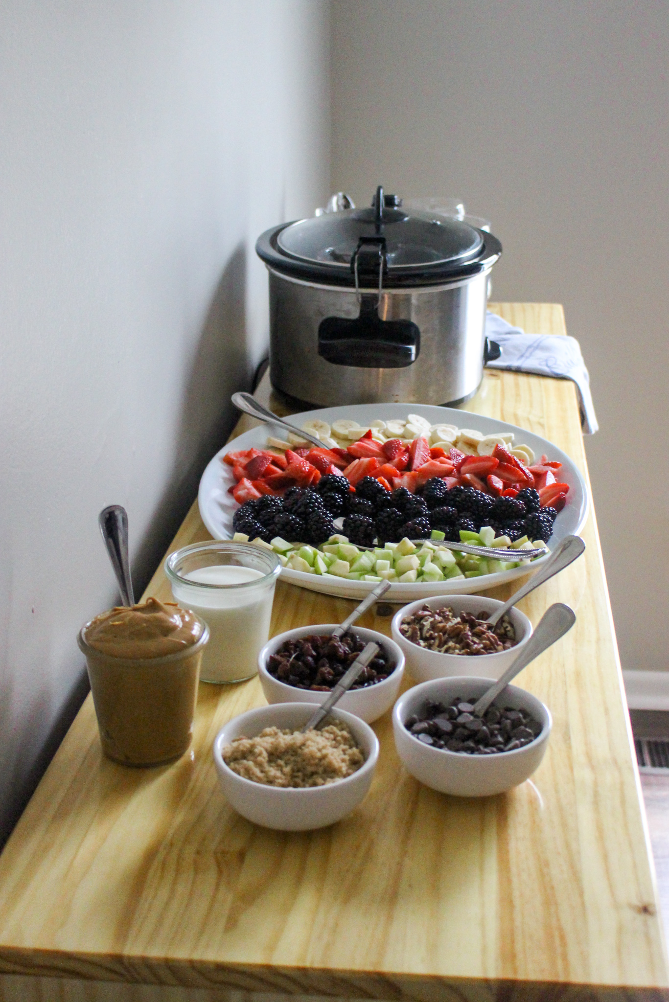 DIY oatmeal breakfast toppings bar