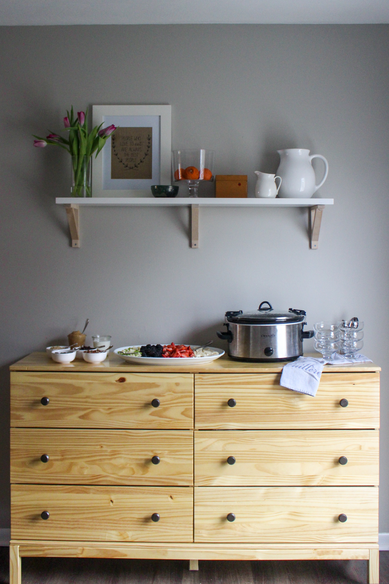 setting up an oatmeal toppings bar