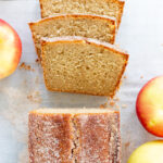 sliced apple cider loaf cake