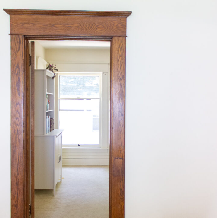 view into office from dining room